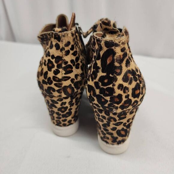 Linea Paolo Size 9 Felicia lll Leopard Zip-Up Leather Platform Bootie Sneakers C - Picture 5 of 13